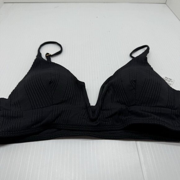 L Space Bikini Top Ribbed Sexy Vixen Pool Beach Black Siren V-Wire Front Size XL - Picture 6 of 10